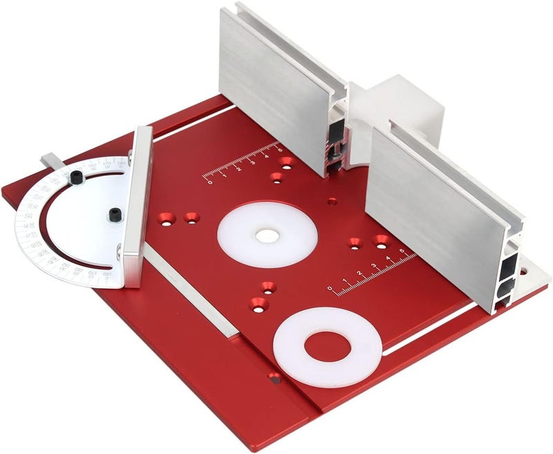 KETIPED Aluminium Router Table Insert Plate,Woodworking Benches Router Flip Plate W/Miter Gauge Guide Aluminium Fence Sliding Brackets,Multifunctional Trimming Engraving Table,MG-054RD - Image 1